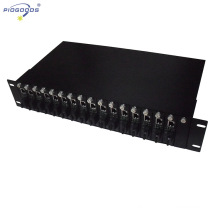 fonte de alimentação dupla 19inch rack montado 16 slots de mídia conversor rack